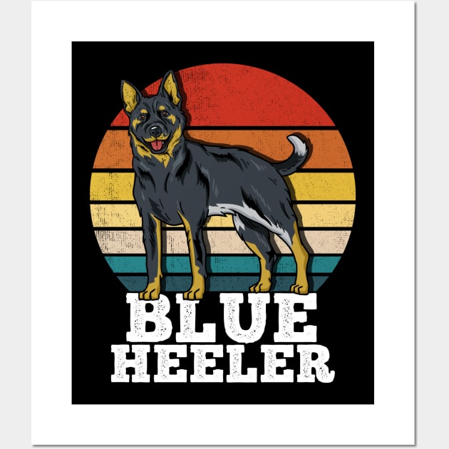 Blue Heeler Dog Owner Retro Wall Art by KAWAIITEE